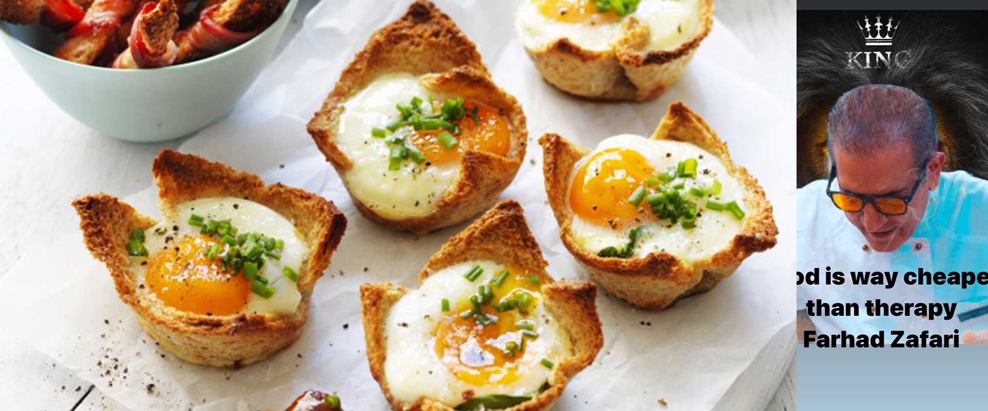 Egg Cups with Bacon Dippers by iran chef academy